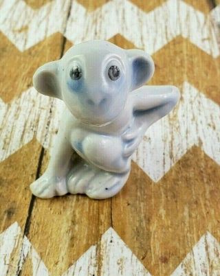 Monkey Chimp Figurine Miniature Ceramic - Porcelain Hand Painted Made In Japan - Vtg