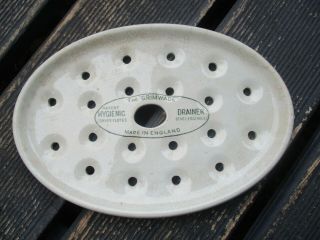 An Antique Vintage White Ironstone Dairy Strainer Drainer - " The Grimwade ".