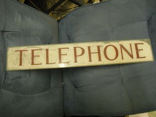 Telephone Sign From Old Red Telephone Box,  Barn Find Antique Vintage - Perspex