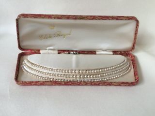 Vintage Faux Pearl Necklace With Marcasite Clasp