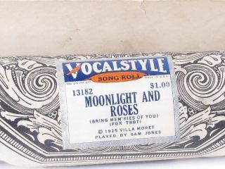 Vtg Vocalstyle Player Piano Song Roll 13182 Moonlight And Roses Sam Jones
