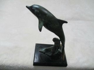 Vintage Bronze/metal Dolphin Sculpture By Spi Pacific San Francisco