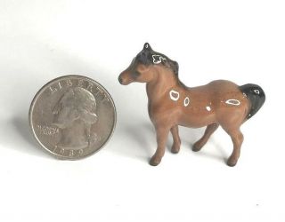 Vintage Hagen Renaker Mini Miniature Chestnut Brown Stallion Horse Figurine