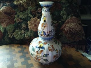 Poly Delft.  N Royal Holland Handpainted signed Jeanie Vase Porcelain Vintage 3