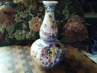 Poly Delft.  N Royal Holland Handpainted signed Jeanie Vase Porcelain Vintage 4