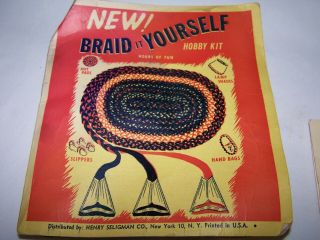 Vintage Henry Seligman Co Rug Braid It Yourself Hobby Kit Complete