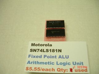 Motorola Sn74ls181n,  Fixed Point Alu (arithmetic Logic Unit) Vintage 1981