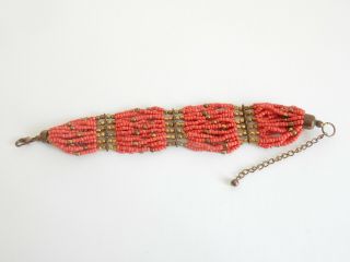 Vintage Coral Gold Bead Bracelet
