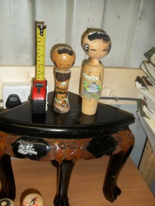 2 Vintage Japanese Hand Made Wood Kokeshi Doll,  Great Christmas Presents