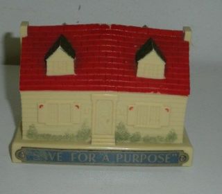 Vintage Plastic House Still Bank (columbia,  Building Loan Asso.  Pittsburgh,  Pa)