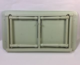 Vintage 1960 ' s Wood Bed Tray Table Spring Load Folding Legs light green 5