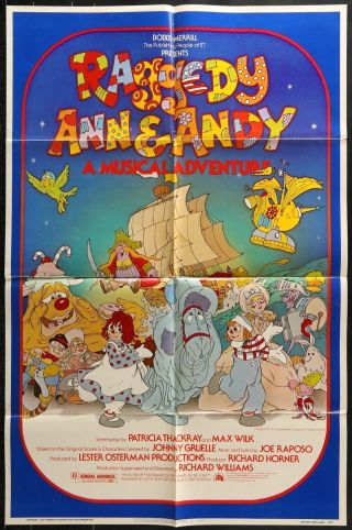 Raggedy Ann & Andy Vintage Cartoon 1977 1 Sheet Movie Poster
