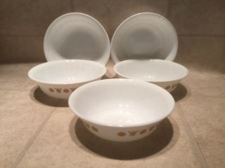 5 Vintage Corning Corelle Golden Butterfly Coupe Soup Cereal Bowls Dishes