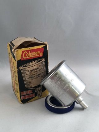 Vintage Coleman No.  0 Blue Filter Funnel Aluminum Lantern Stove Part W/box