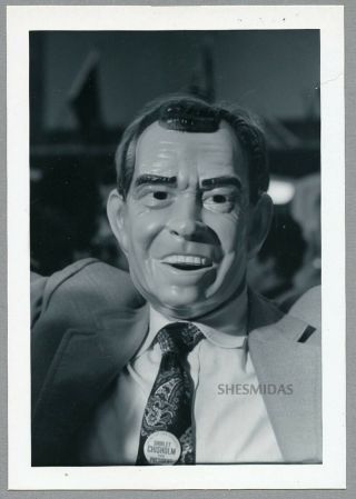 964 Last Of The Richard Nixon 1972 Democratic Convention Masks,  Vintage Photo