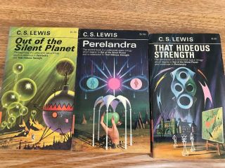 C.  S.  Lewis Space Trilogy Vintage Sci - Fi Paperback Set 1977
