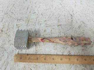 Vintage Meat Tenderizer Hammer By Plasmtl / Multi Colored Handle