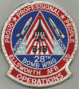 Usaf Vintage 28th Bomb Wing (28bw) B - 1b Operations Ellsworth Afb Patch
