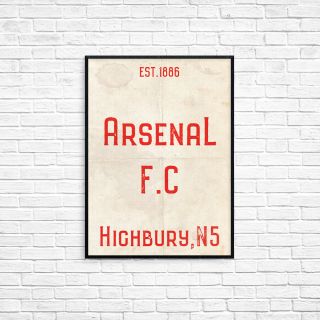 Highbury N5 Arsenal Fc A4 Picture Art Poster Retro Vintage Style Print Henry