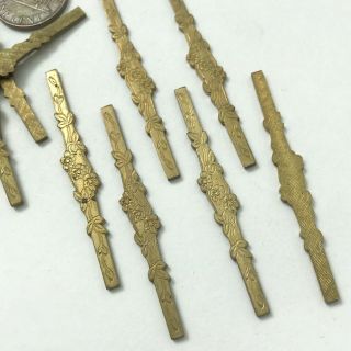 Vintage Art Nouveau Floral Stick Finding / Bar Stamping Component Raw Brass 52x6