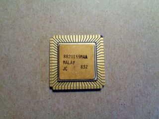 Vintage Intel R80286 - 12,  286 Microprocessor Gold Button Cpu Chip,