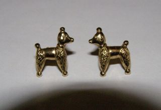 Pretty Vintage 9ct Gold Poodle Stud Earrings