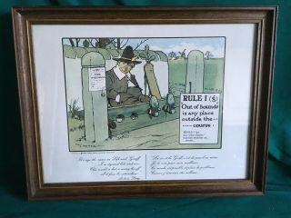 Vintage Advertising Golf Picture By Chas Crombie