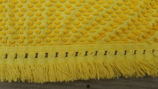Vintage Sunshine Yellow Cotton Chenille Blanket Bed Cover Full/queen Sz95x 100