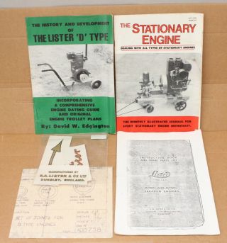 Vintage Lister D Type Stationary Engine Replacement Decals,  Plans,  Magazines