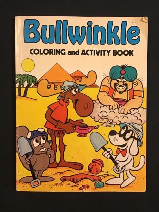 Vintage Rocky & Bullwinkle Coloring Activity Book 1983 Some Pages