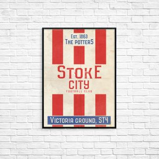 Victoria Ground Stoke City Fc A4 Picture Art Poster Retro Vintage Style Print