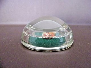 Vintage Domed Glass Paperweight With Dried Flowers (1A098) 4