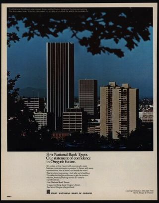 1971 Portland Oregon U.  S.  Bank Tower - First National Bank Retro 70 