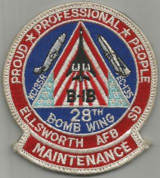 Usaf Vintage 28th Bomb Wing (28bw) B - 1b Maintenance Ellsworth Afb Patch