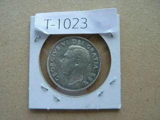Vintage Canada 50 Cent Silver 1950 T1023