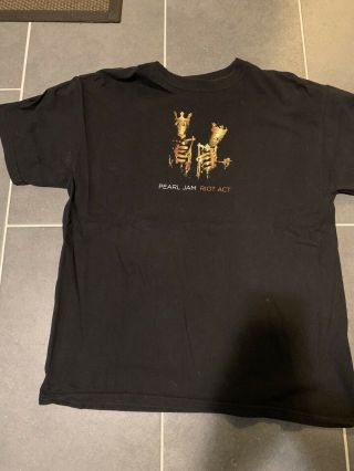 Pearl Jam Riot Act 2003 Tour Shirt Vintage Rare Large