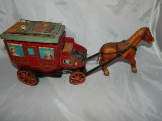 Vintage Cragstan Overland Stagecoach Tin Battery Operated Japan Toy Parts / Rest