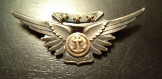 Vintage Wwii Us Navy Sterling Silver Air Crew Wings Pin By Amico