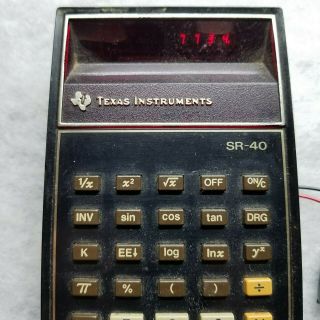 Texas Instruments Sr - 40 Vintage Calculator,  1970’s Red Digital Display -