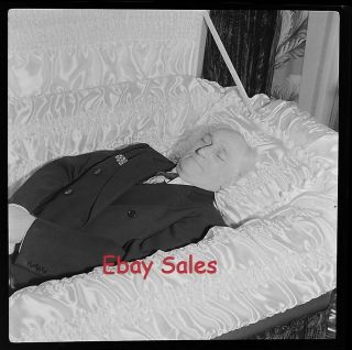 Z6 - A Vintage Photo Negative - Funeral - Man In Coffin - Post Mortem
