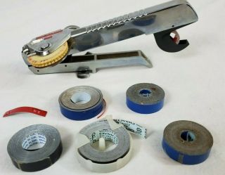 VINTAGE Dymo Tapewriter M - 5 Label Maker 6 Spare Tape Rolls 2