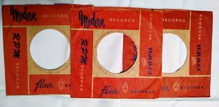 MODERN / RPM / FLAIR / CROWN - vintage 45 rpm company sleeve 3