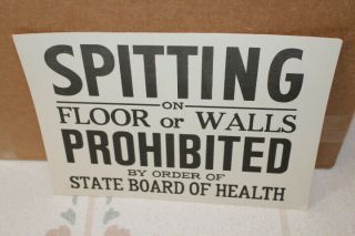 Spitting On Floors Prohibited Chewing Tobacco Bar Vintage 1930 