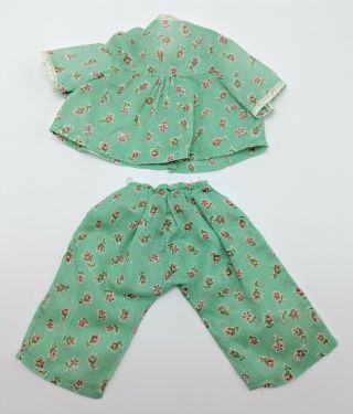 Vintage 1950s Terri Lee Green Floral Pajamas Doll Clothes 4