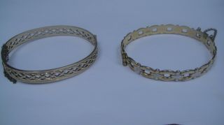 2 X Vintage 9ct Rolled Gold Metal Core Bangle Bracelets
