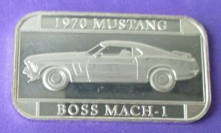 1970 Mustang Boss Mack - 1 Vintage.  999 Solid Silver Art Bar Ingot