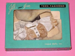 Vintage Vogue Jill & Jan 12 " Doll Outfit - Orig Box - Faux Fur Stole & Bonus Top