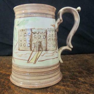Vintage Denby Glyn College Signed Handpainted Castle Ect Stoneware Tankard / Mug