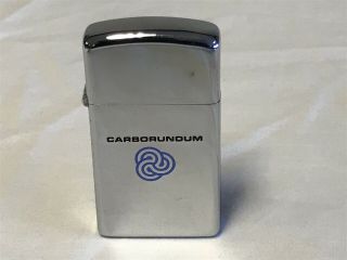 Vintage 1974 Zippo Slim Lighter Carborundum Logo