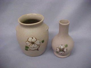 Vintage Pigeon Forge Pottery Tenn - 2 Items Small Bud Vase Small Jar Gc
